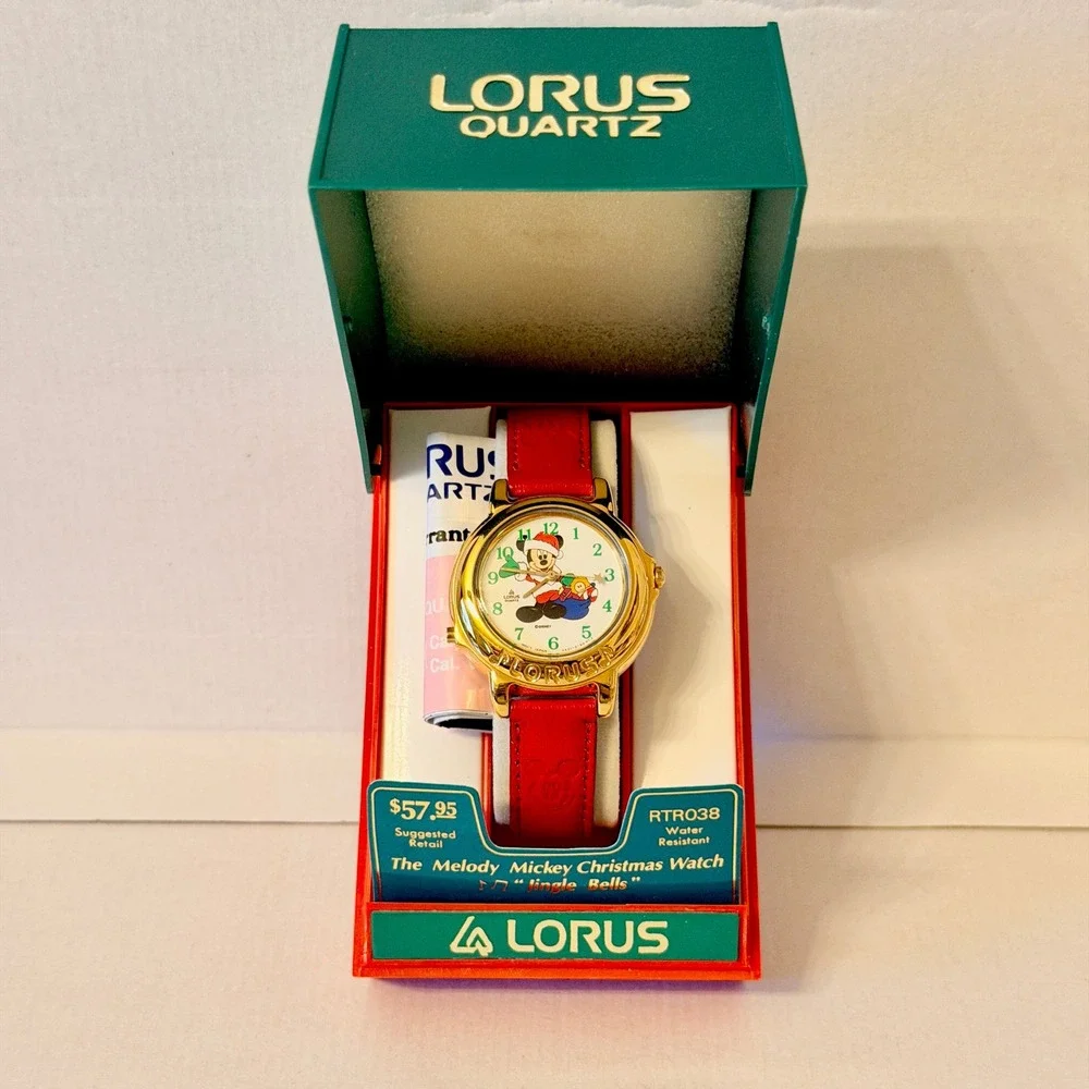 Lorus Disney Melody Mickey Christmas Watch Jingle Bells RTR038 Vintage New Box